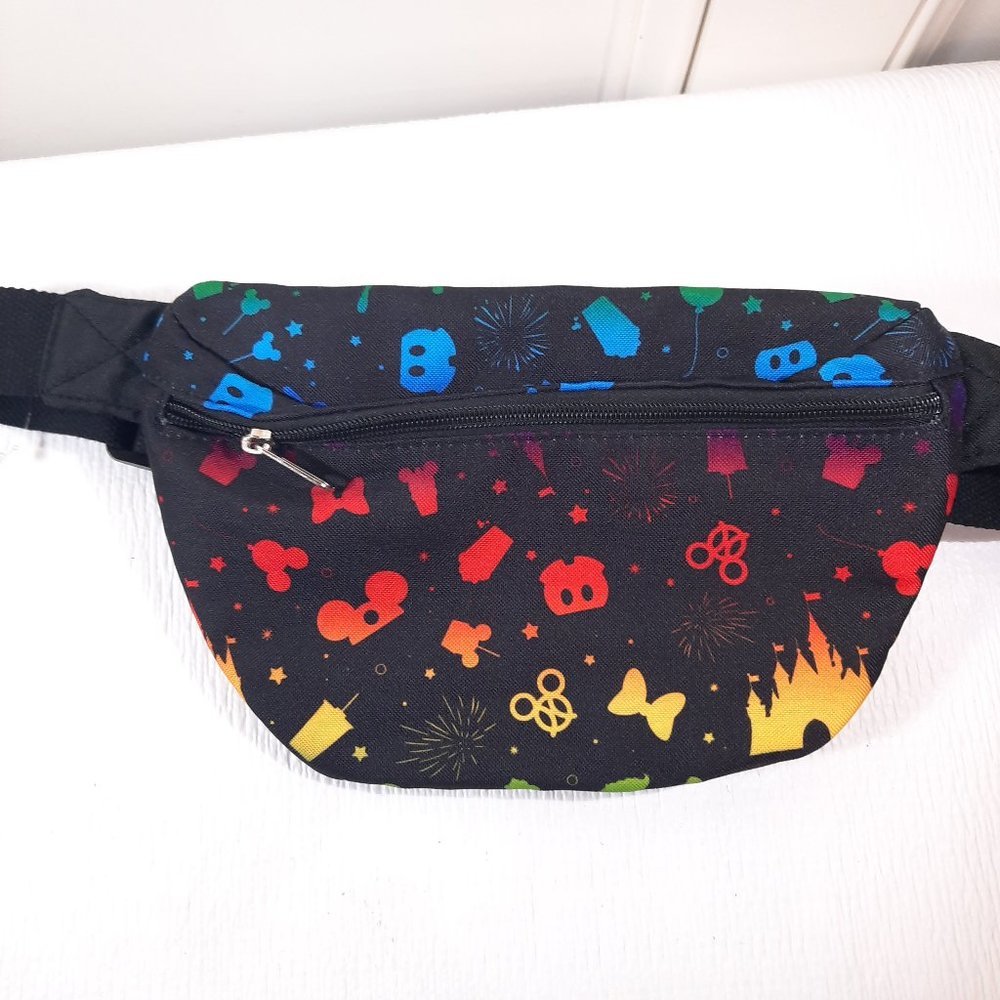 Disney Parks Rainbow‎ Ombré Belt Bag fanny pack attractions snacks icons pride